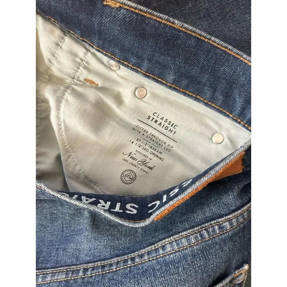 J.Crew Re-Imagined Women's Size 30 High Rise Classic Straight Leg Jeans Blue Eco